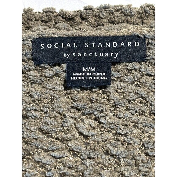 Sanctuary Cardigan Sweater Women’s Medium Green Long Sleeves Plush Cozy Fall Top - Picture 4 of 8